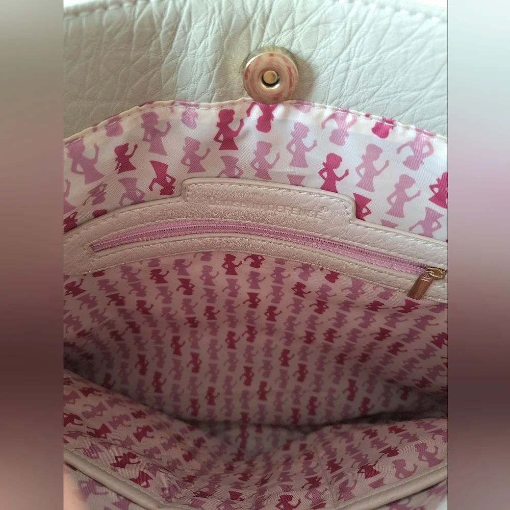 Damsel in Defense Concealment Jemma Bag in Taupe with Pink Interior NWT
